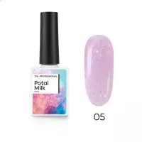 Камуфлирующая база Potal Milk №5 “Розовый” со светоотражающей поталью, TNL Professional, 10 мл